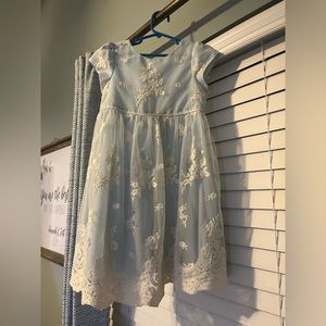 Blue floral lace party dress